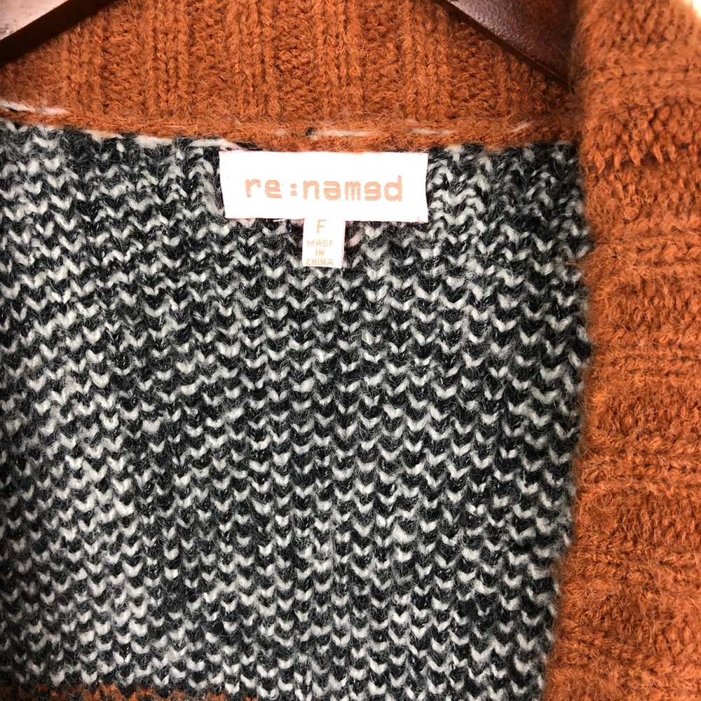 Re named Open Front Cardigan Color Block Sweater - Picture 3 of 8